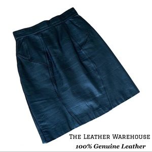The Leather Warehouse Black Leather Mini Skirt